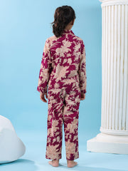 Beige Solid Night Suit - SanskrutiHomes 