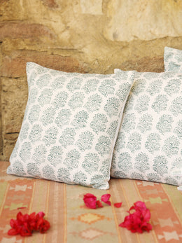 Cotton Green Colour Ethnic Motifs Cushion Covers