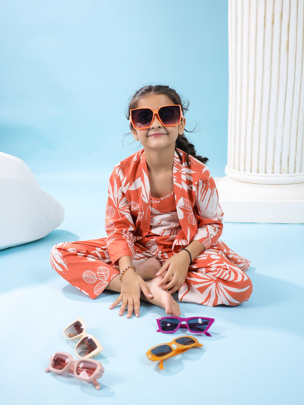 Set of 3 Floral Cotton Night Suit Set - SanskrutiHomes 