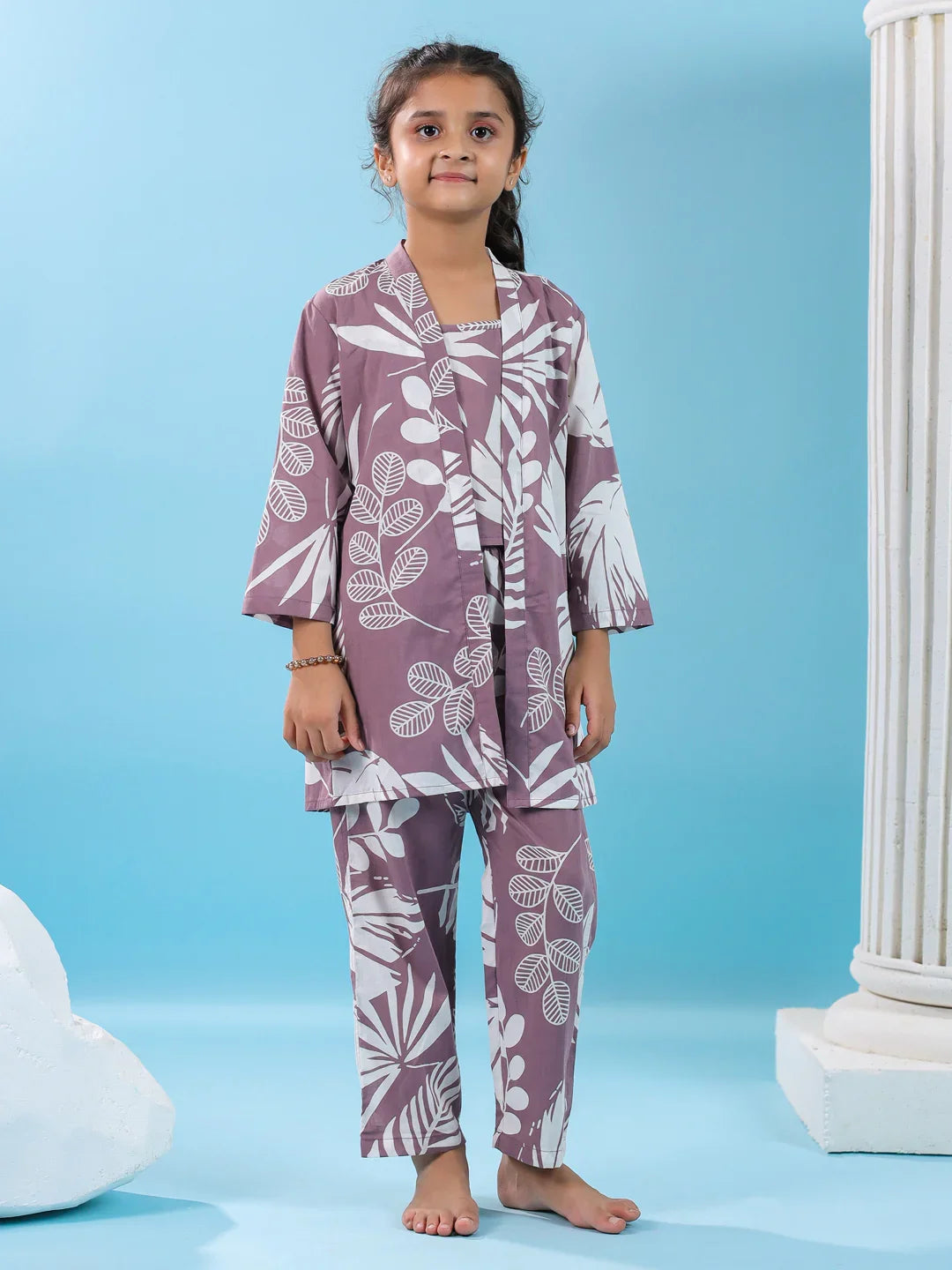 Set of 3 Cotton Night Suit Set for Kids - SanskrutiHomes 