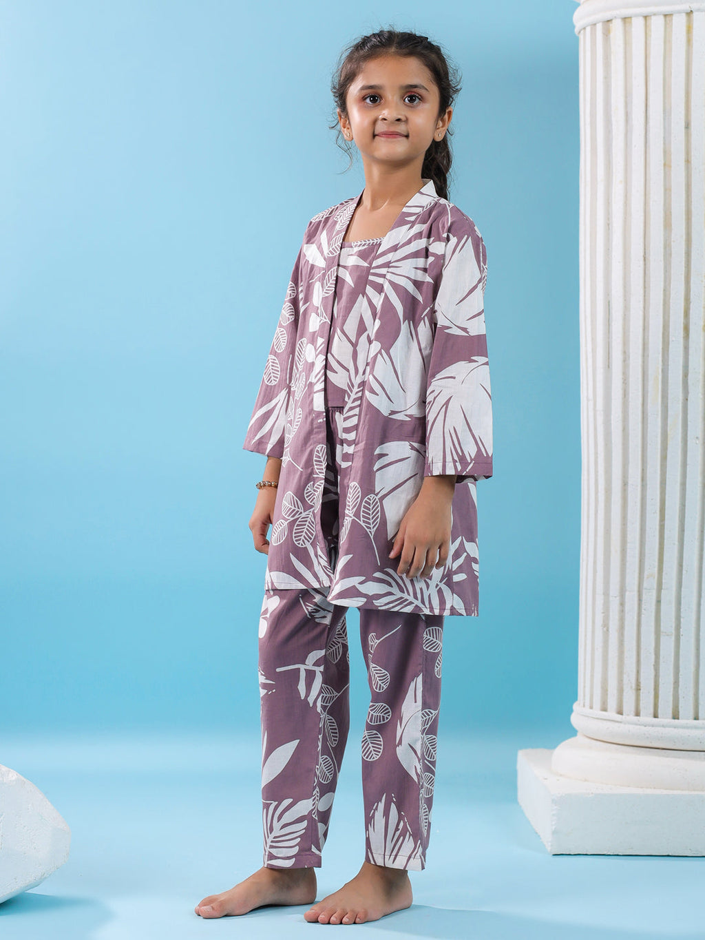 Set of 3 Cotton Night Suit Set for Kids - SanskrutiHomes 