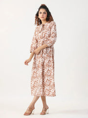 Brown abstract Dress - SanskrutiHomes 