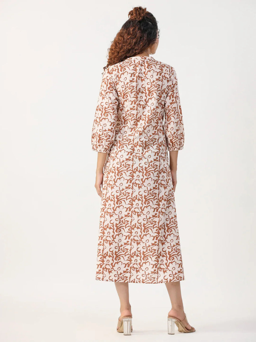 Brown abstract Dress - SanskrutiHomes 