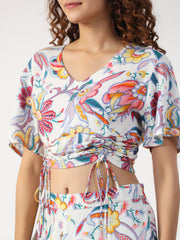 Floral Printed Night Suit set - SanskrutiHomes 