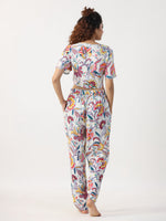 Floral Printed Night Suit set - SanskrutiHomes 