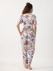 Floral Printed Night Suit set - SanskrutiHomes 