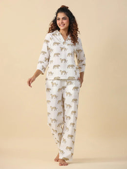 Leopard cotton Sleep set - SanskrutiHomes 