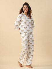 Leopard cotton Sleep set - SanskrutiHomes 