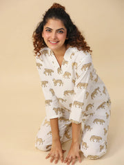 Leopard cotton Sleep set - SanskrutiHomes 