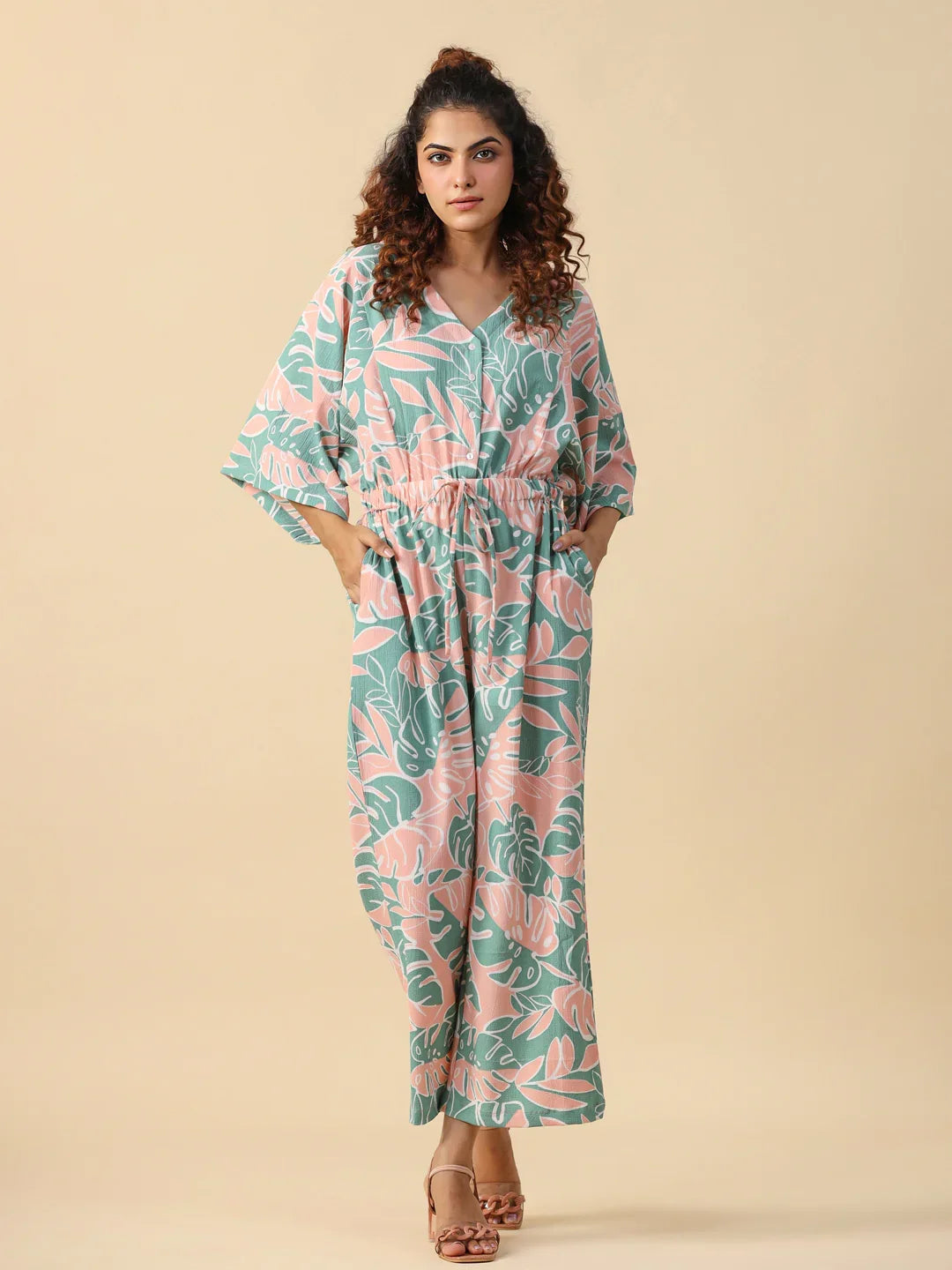 Printed jumpsuit loungewear - SanskrutiHomes 