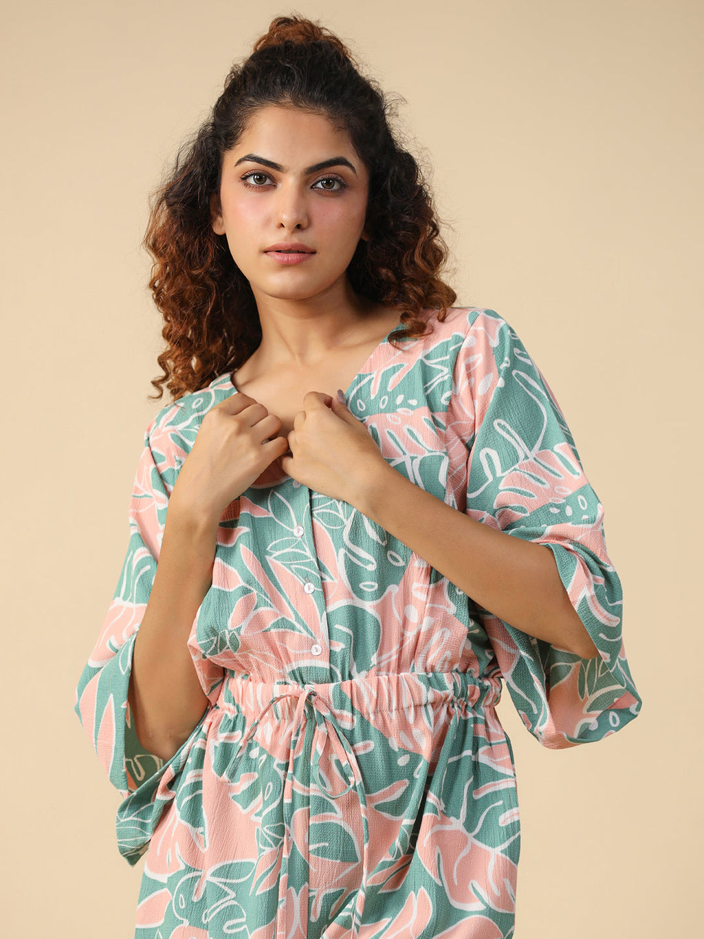 Printed jumpsuit loungewear - SanskrutiHomes 