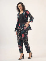 BLACK FLORAL Cotton Night SUIT - SanskrutiHomes 
