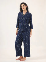 BLUE LOVE Cotton Night SUIT - SanskrutiHomes 