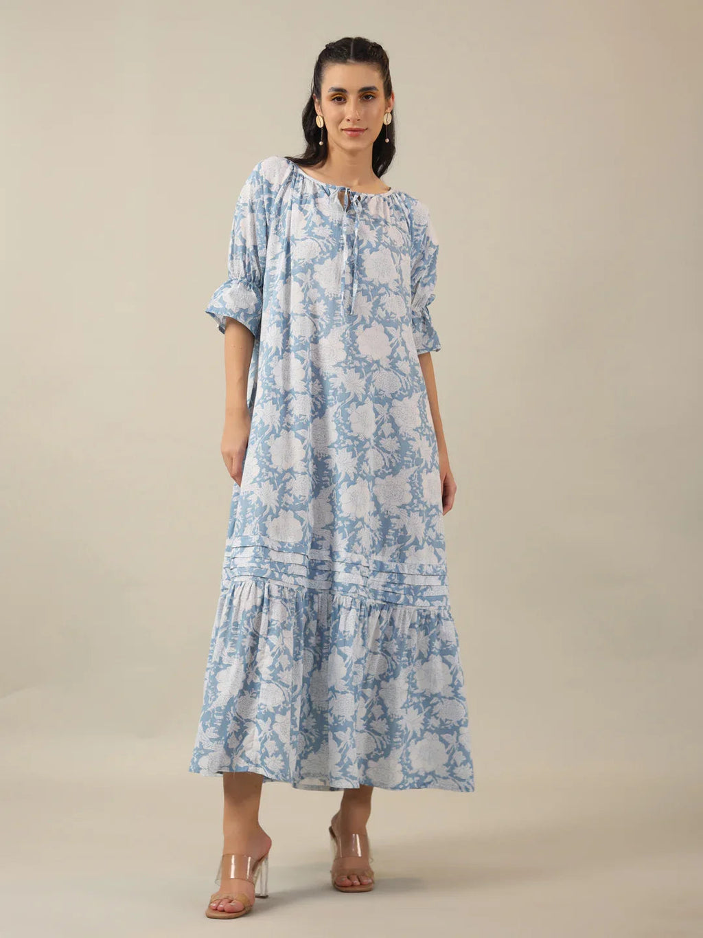 Women Pure Cotton Night Dress - SanskrutiHomes 