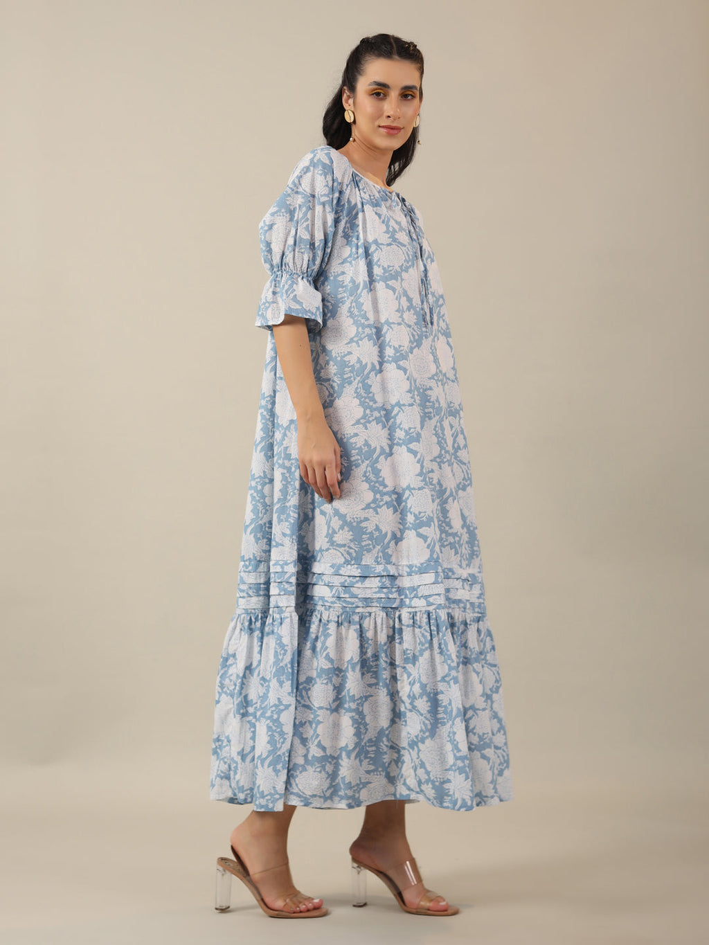 Women Pure Cotton Night Dress - SanskrutiHomes 