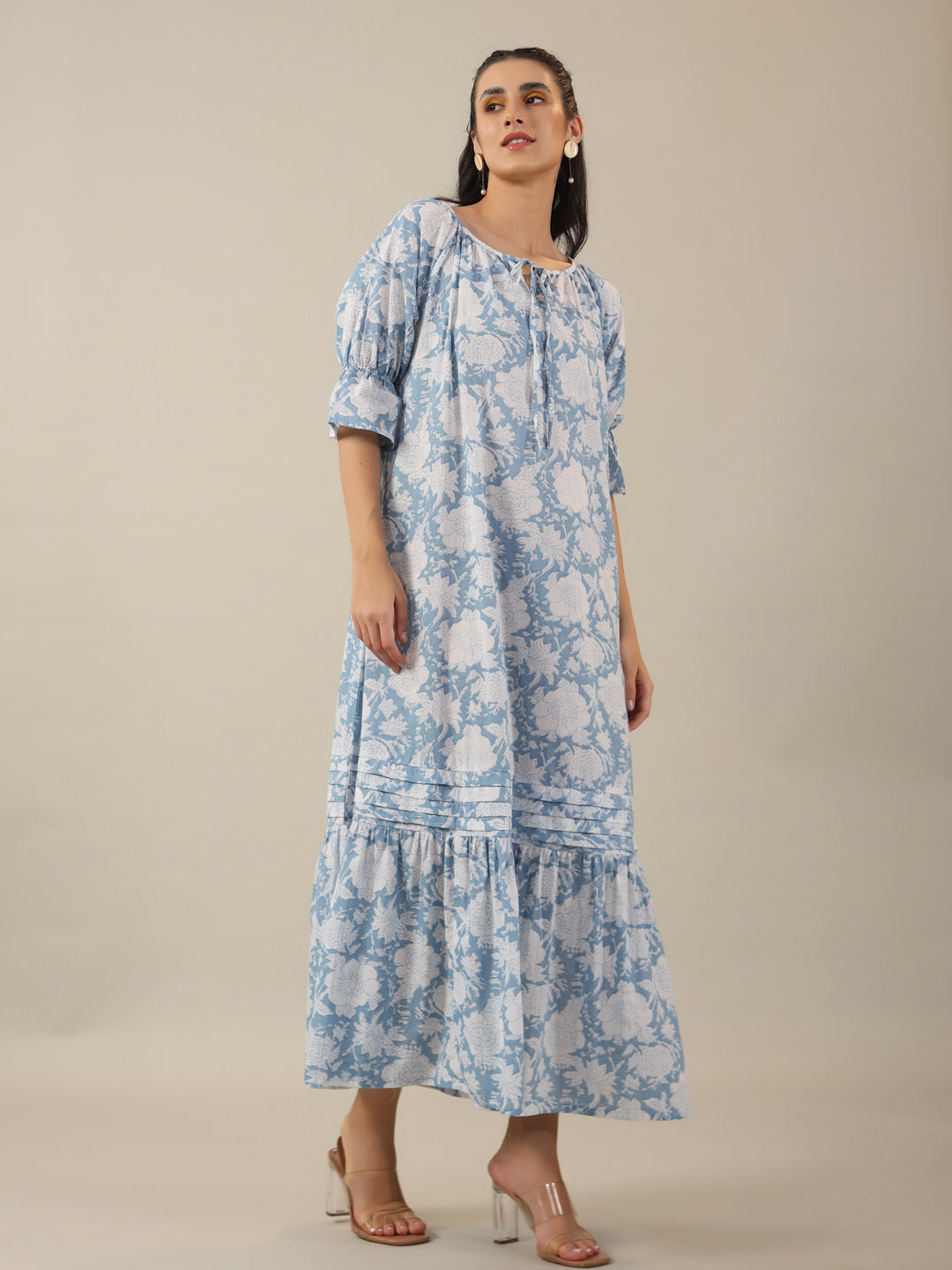 Women Pure Cotton Night Dress - SanskrutiHomes 