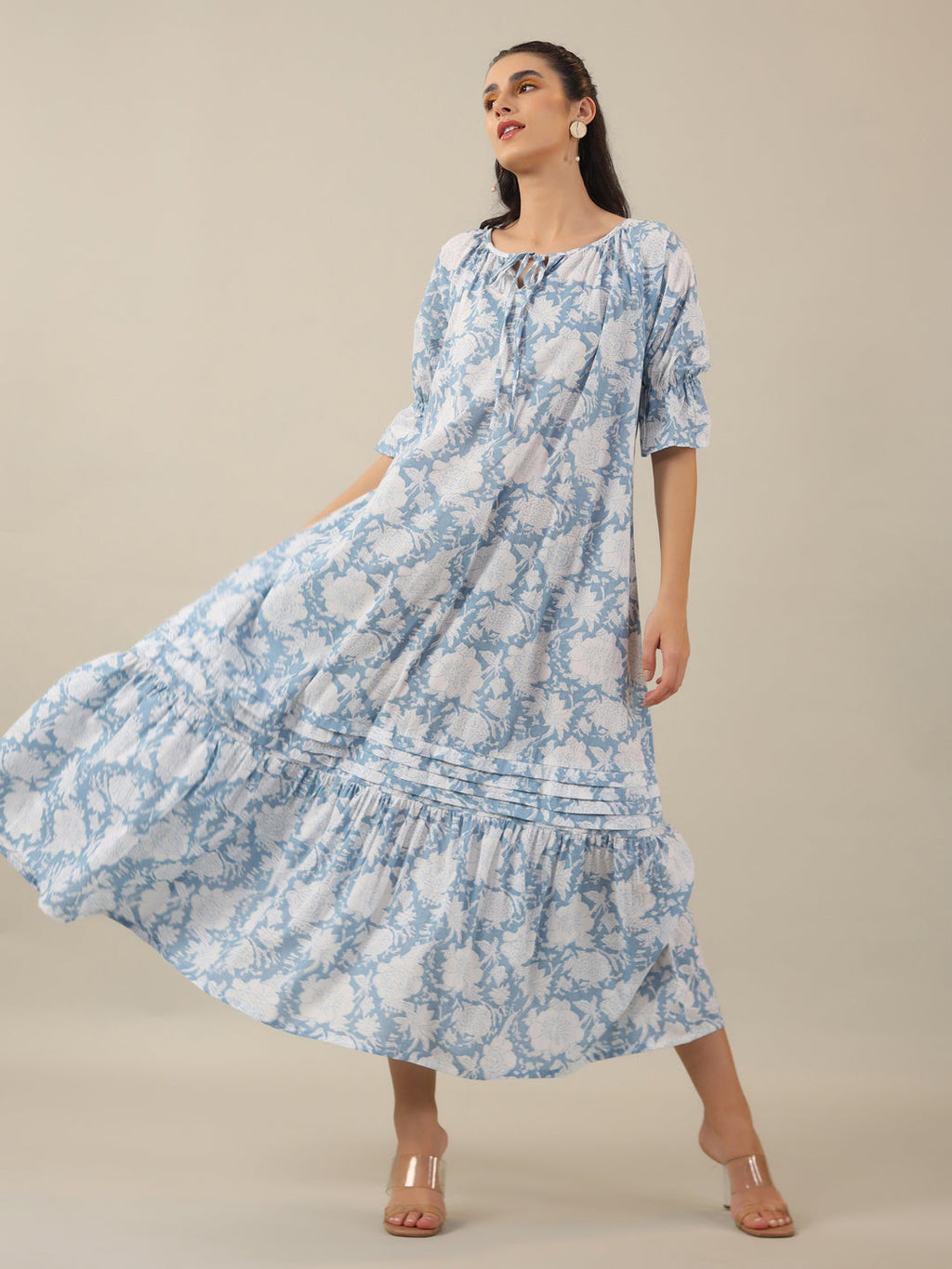 Women Pure Cotton Night Dress - SanskrutiHomes 