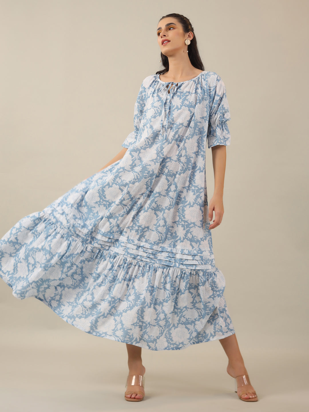 Women Pure Cotton Night Dress - SanskrutiHomes 