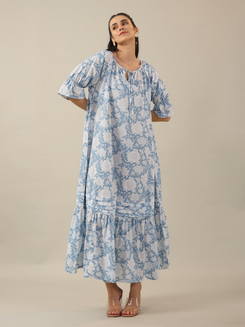 Women Pure Cotton Night Dress - SanskrutiHomes 
