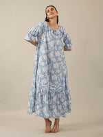 Women Pure Cotton Night Dress - SanskrutiHomes 