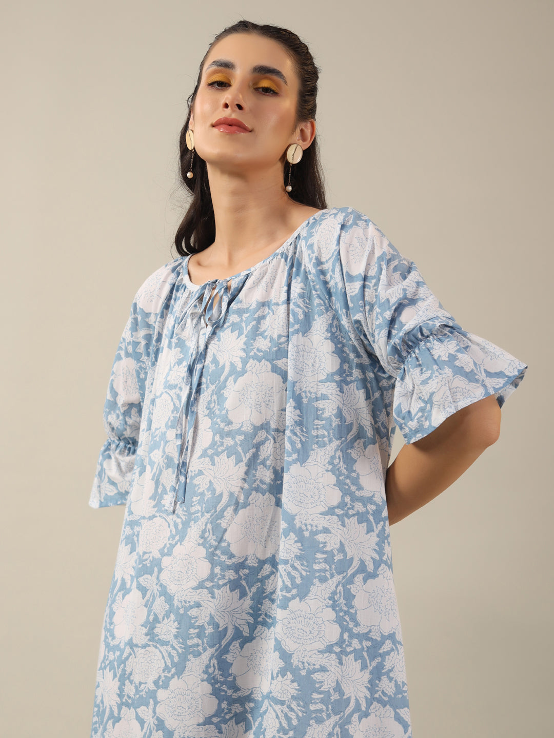 Women Pure Cotton Night Dress - SanskrutiHomes 