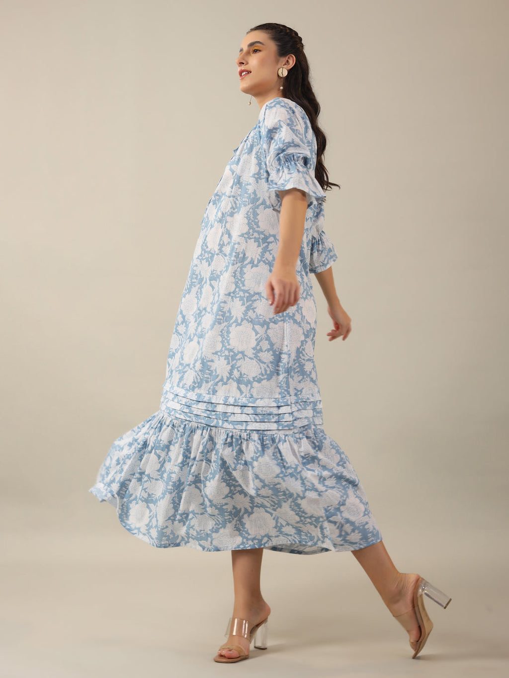 Women Pure Cotton Night Dress - SanskrutiHomes 