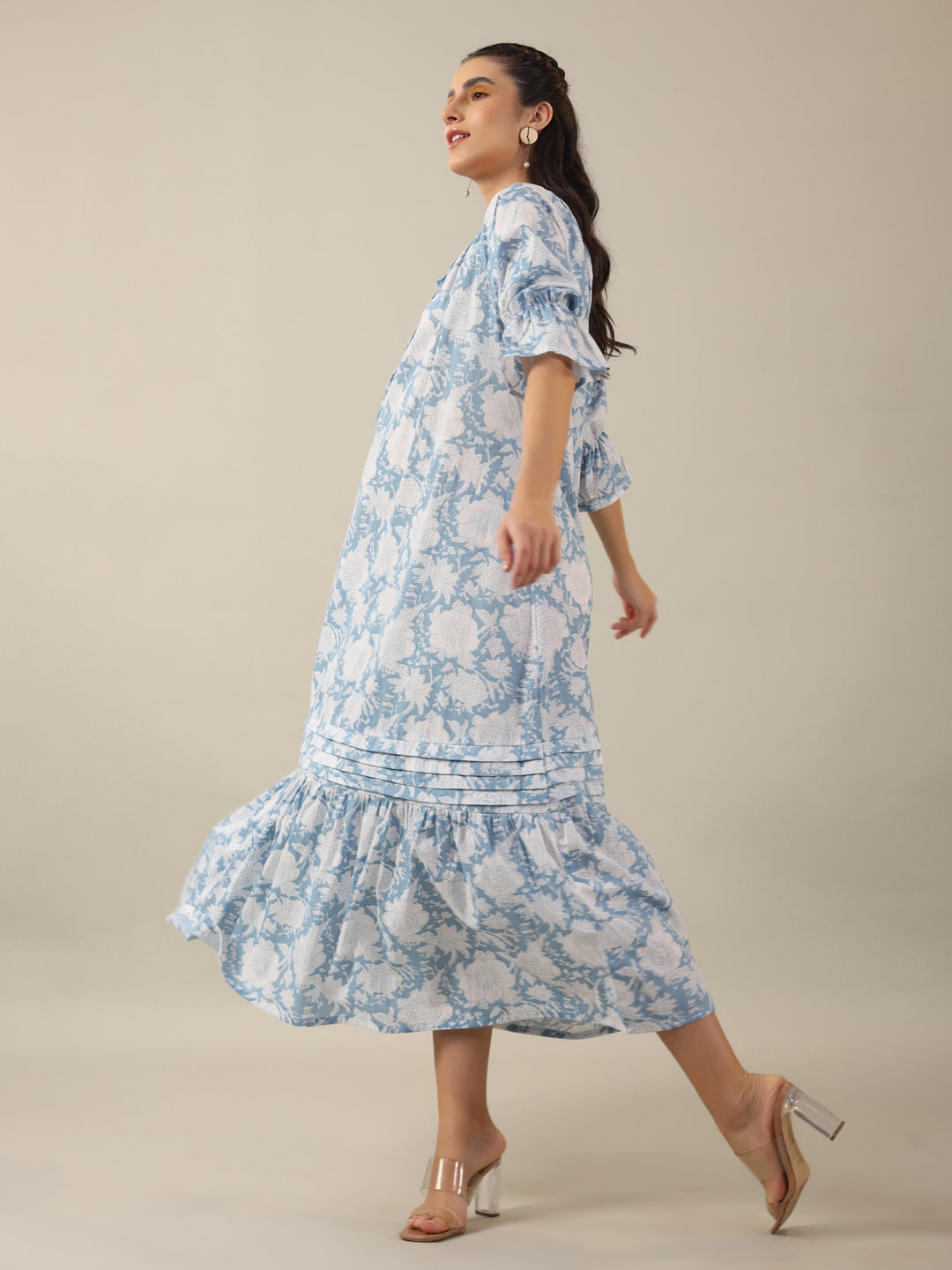 Women Pure Cotton Night Dress - SanskrutiHomes 