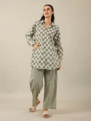 Duo Print loose fit Loungewear Set - SanskrutiHomes 