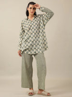 Duo Print loose fit Loungewear Set - SanskrutiHomes 