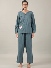 Brown Cotton Courdroy Co-Ords Set With Skirt