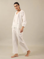 WHITE DAISY Cotton Night SUIT - SanskrutiHomes 