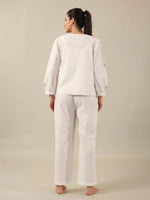 WHITE DAISY Cotton Night SUIT - SanskrutiHomes 