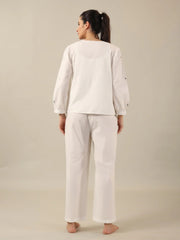WHITE DAISY Cotton Night SUIT - SanskrutiHomes 