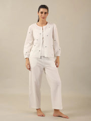 WHITE DAISY Cotton Night SUIT - SanskrutiHomes 
