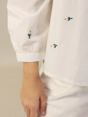 WHITE DAISY Cotton Night SUIT - SanskrutiHomes 