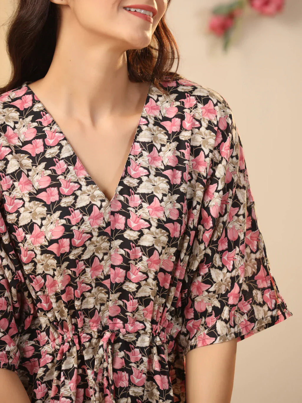 Women Pure Cotton Night Dress - SanskrutiHomes 