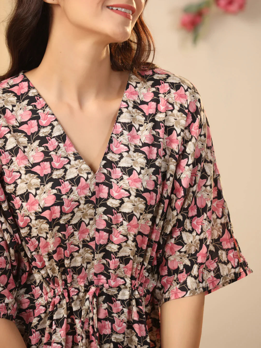 Women Pure Cotton Night Dress - SanskrutiHomes 