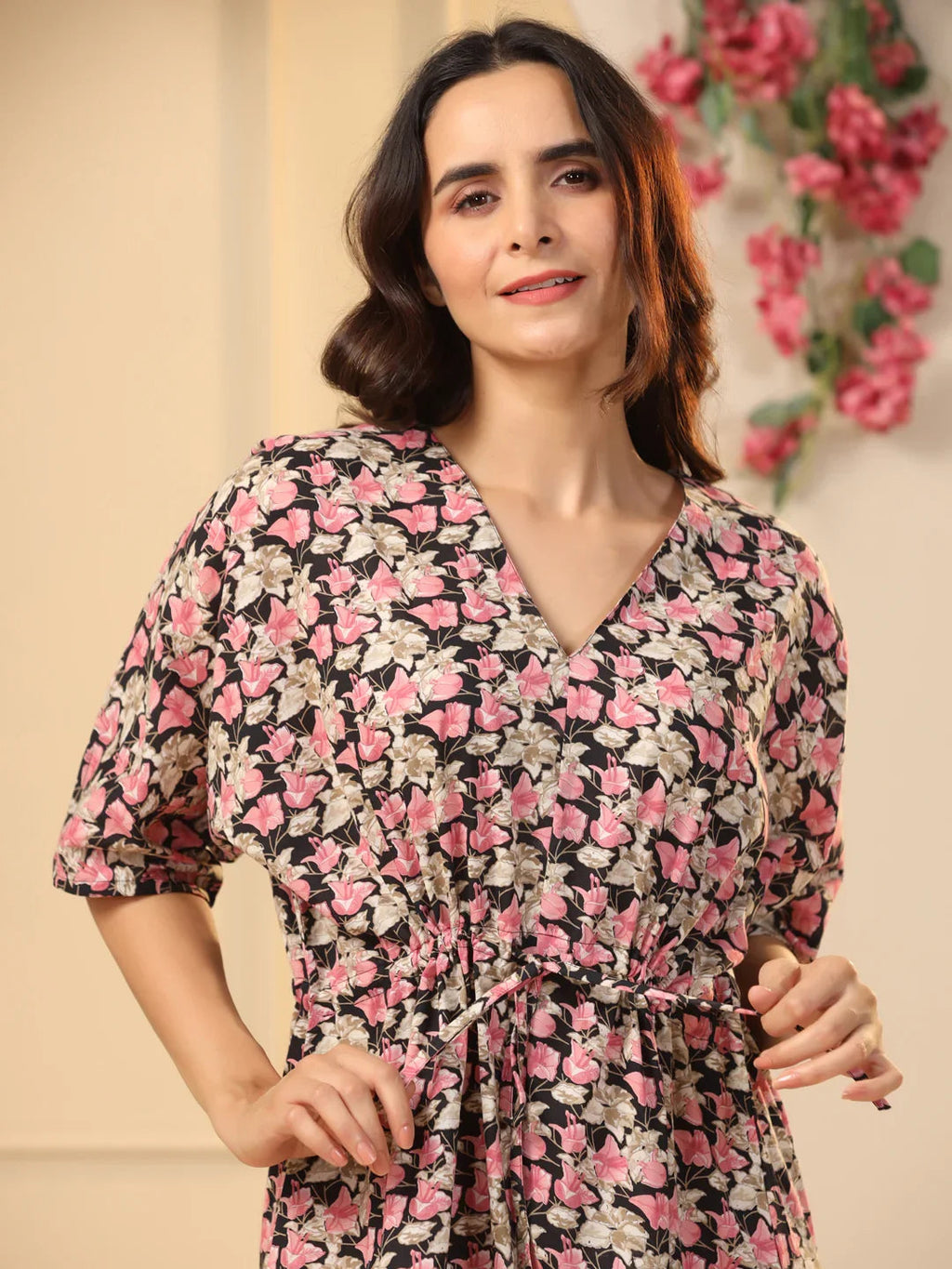 Women Pure Cotton Night Dress - SanskrutiHomes 