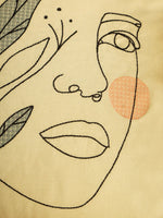 Minimalist Face Floral Cushion Cover - SanskrutiHomes 