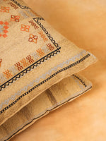 Jute Cotton Beige Colour Geometric Cushion Covers - SanskrutiHomes 