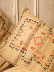 Jute Cotton Beige Colour Geometric Cushion Covers - SanskrutiHomes 