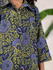 Floral Printed Cotton Night Suit Set for Kids - SanskrutiHomes 