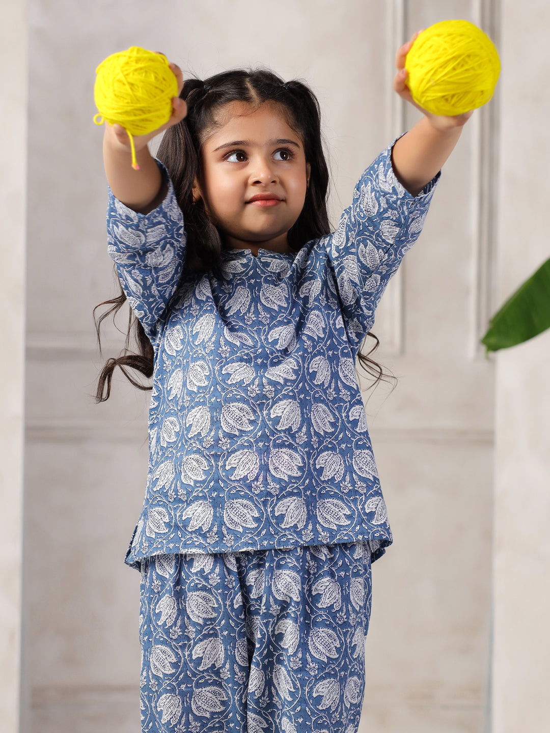 Floral Printed Night Suit Set for Kids - SanskrutiHomes 