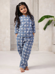Floral Printed Night Suit Set for Kids - SanskrutiHomes 