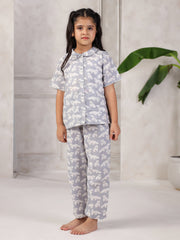 Pure Cotton Printed Night Suit Set for Kids - SanskrutiHomes 