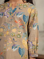Brown Printed Cotton Night Suit for Kids - SanskrutiHomes 