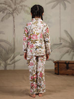 Multicolor Flower Printed Cotton Night Suit Set - SanskrutiHomes 
