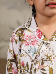 Multicolor Flower Printed Cotton Night Suit Set - SanskrutiHomes 