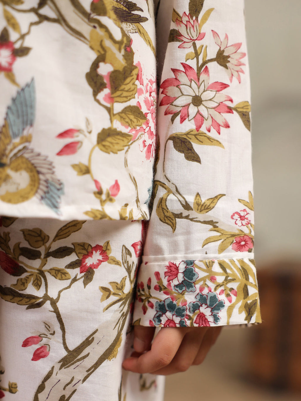 Multicolor Flower Printed Cotton Night Suit Set - SanskrutiHomes 