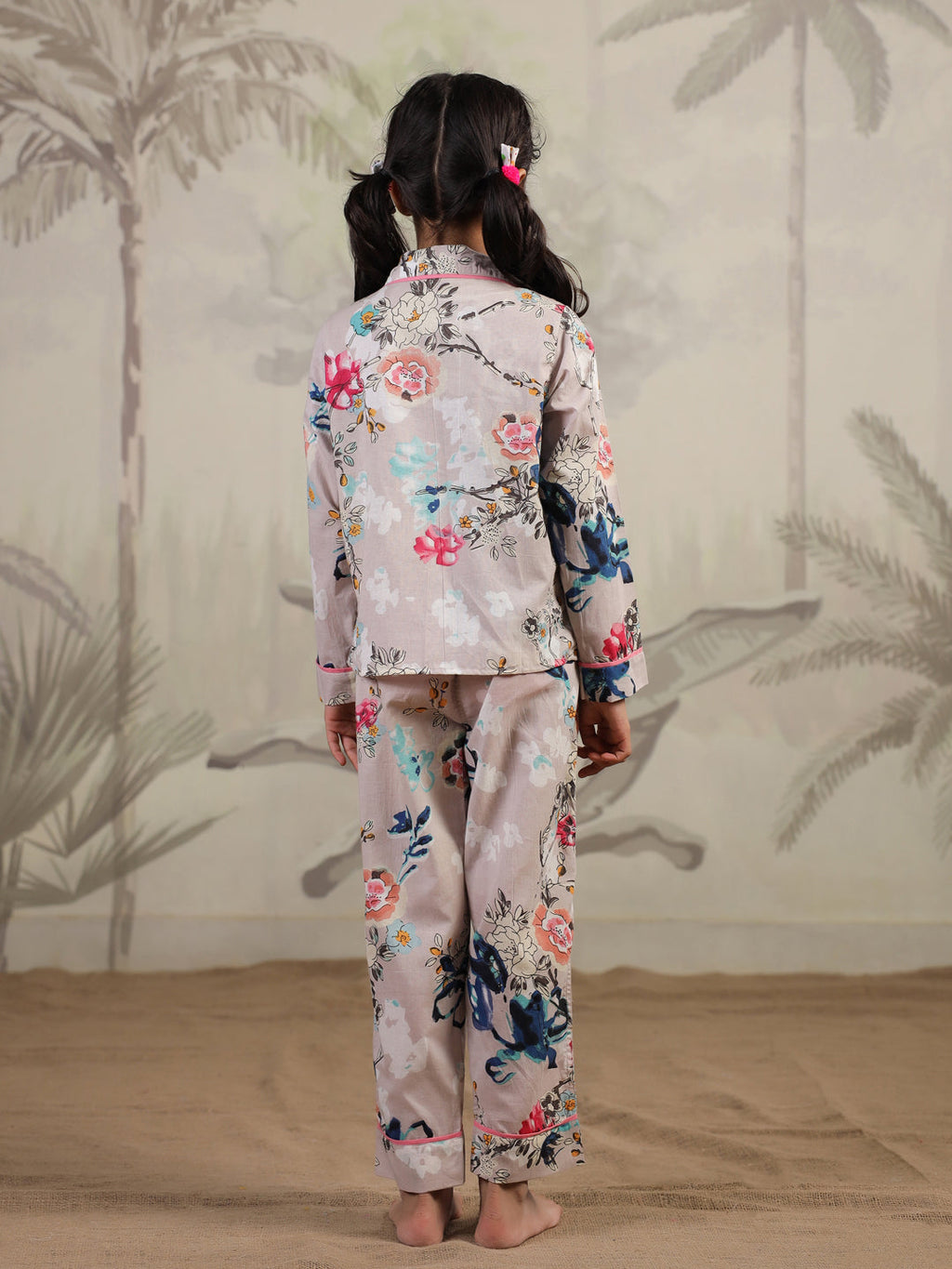 Multi Flower Printed Night Suit Set for Kids - SanskrutiHomes 